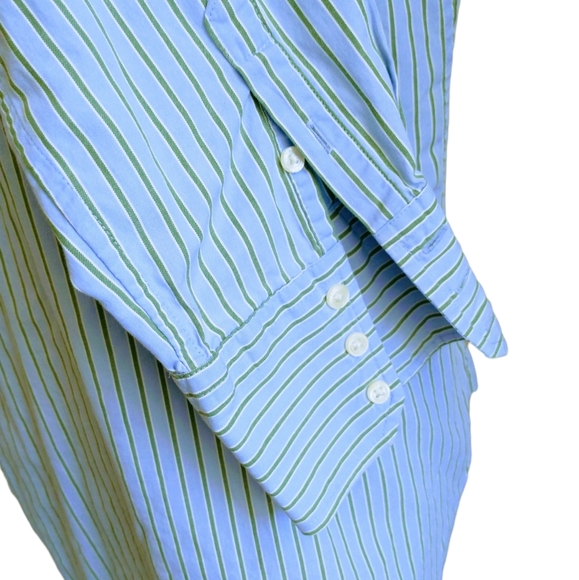 Tommy Hilfiger Striped Green/Blue Men's Shirts - Picture 9 of 14